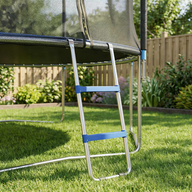 Trampoline Ladder 2 Steps, 150 kg Capacity, Blue