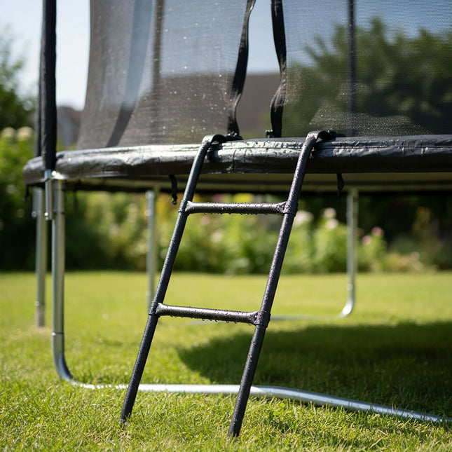 Trampoline Ladder, Black Steel, Hook-On Design