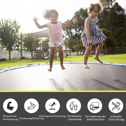 Trampoline Replacement Mat, 366 cm Frame, Black, Durable PP