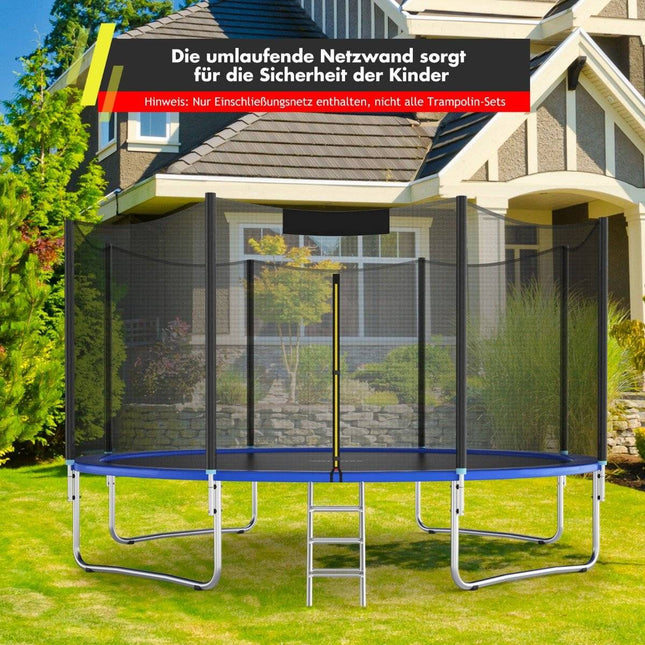 Trampoline Safety Net 427cm, Fits 8 Poles, Zipper Access