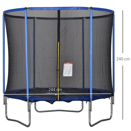 Indoor/outdoor trampoline with safety net, 113.6 kg limit
