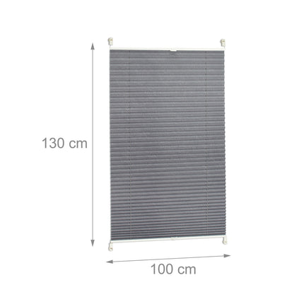 Translucent Grey Pleated Blinds – No Drill, Polyester