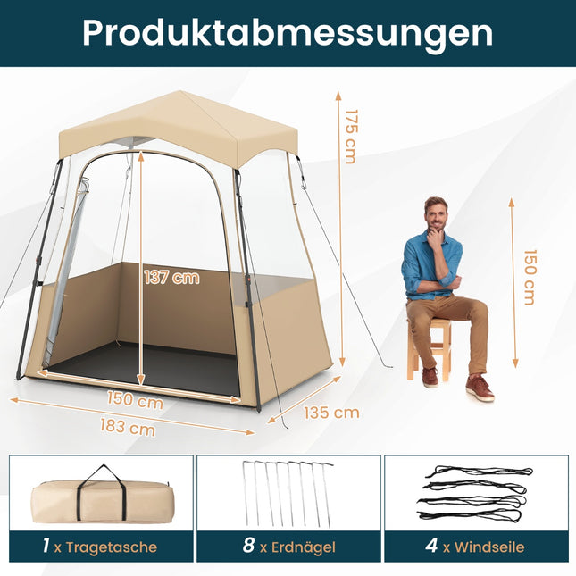 Transparent Outdoor Tent, Oxford Fabric, 183x135x175 cm