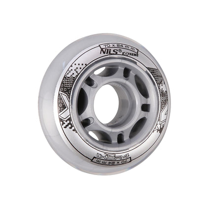 Transparent PU Skateboard Wheels, 70x24mm, 82A, Set of 4