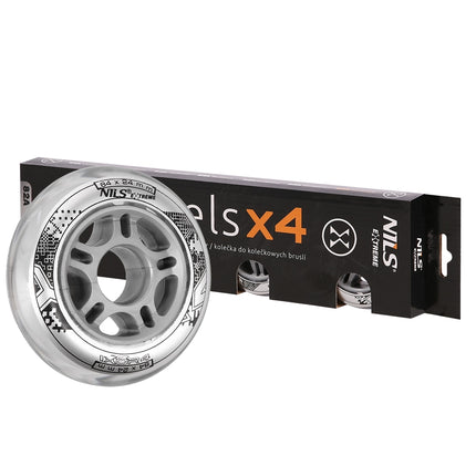 Transparent PU Skateboard Wheels, 84x24mm, 82A, Set of 4