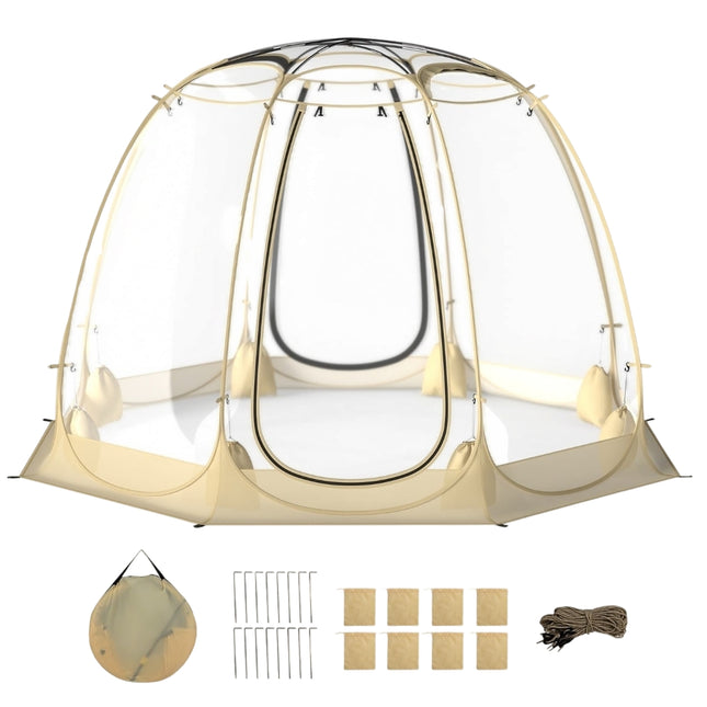 Transparent PVC Pop-Up Bubble Tent for 5-6 People, 265x265 cm