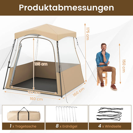 Transparent Pop-Up Camping Tent, All-Weather, 160x160x176 cm
