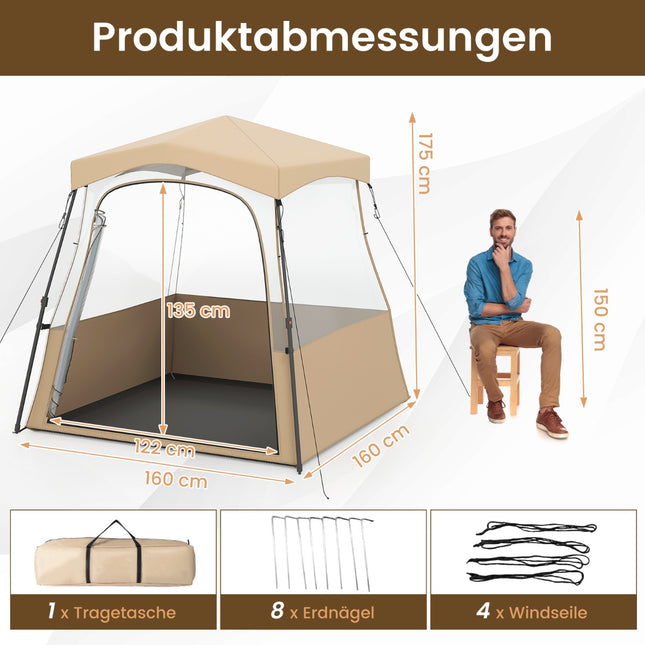 Transparent Pop-Up Camping Tent, All-Weather, 160x160x176 cm
