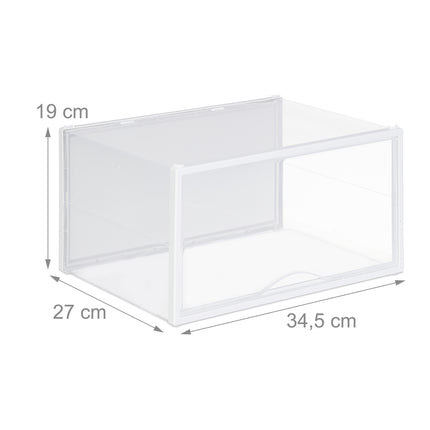 Transparent Shoe Boxes with Doors, 6-Pack Stackable