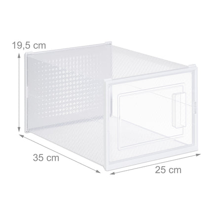 Transparent Shoe Storage Boxes, Set of 12