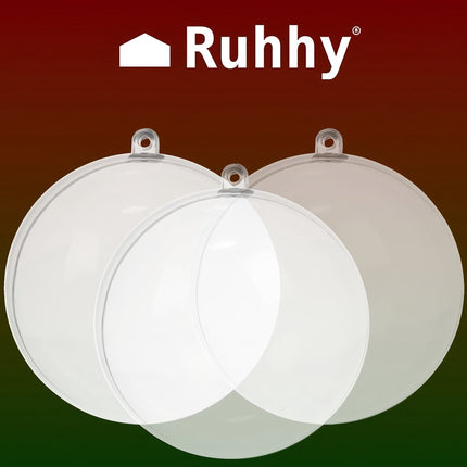 Transparent baubles 12 cm - set of 5 Ruhhy 22278