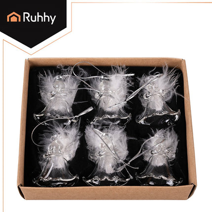 Transparent baubles - angels, 6 pcs. Ruhhy 22497