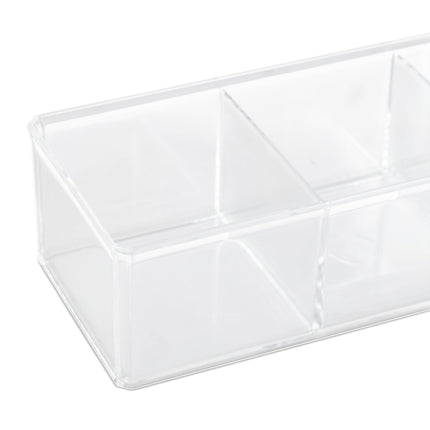 Transparent tea box with 3 compartments