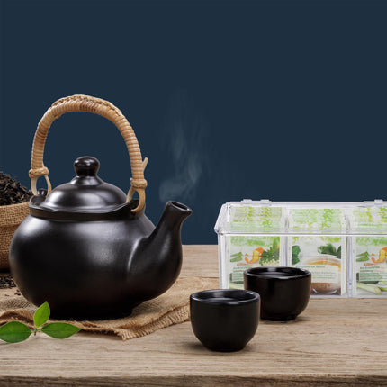 Transparent tea box with 6 compartments
