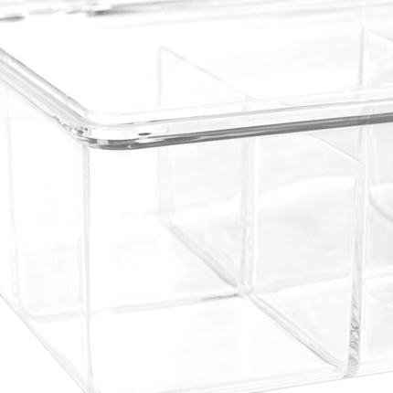 Transparent tea box with 6 compartments