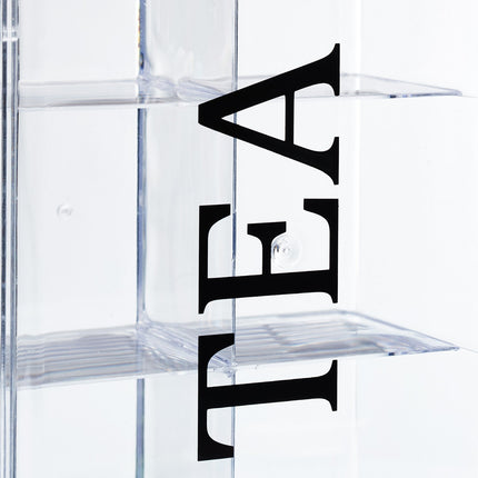 Transparent tea box with 6 compartments