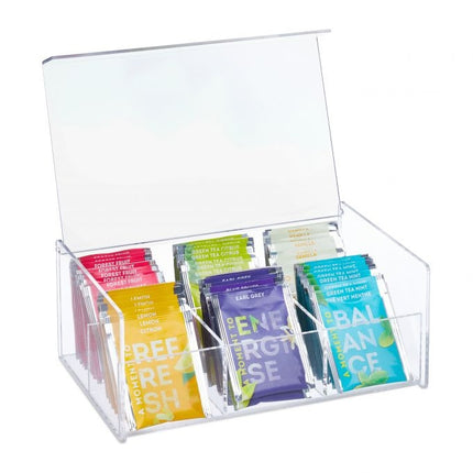 Transparent tea box with 6 compartments