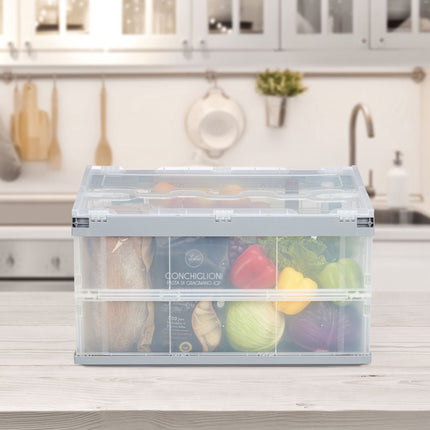 Transparent transport box with lid