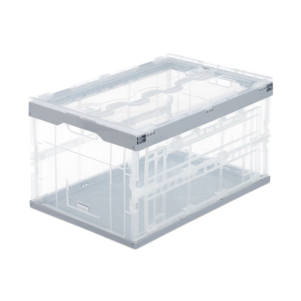 Transparent transport box with lid