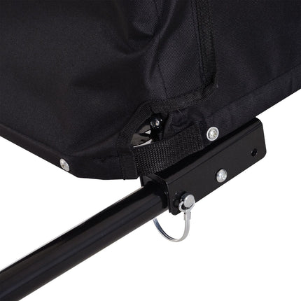 Red-black bicycle cargo trailer, transport storage