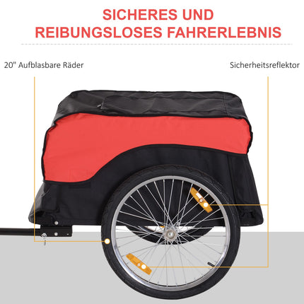Red-black bicycle cargo trailer, transport storage