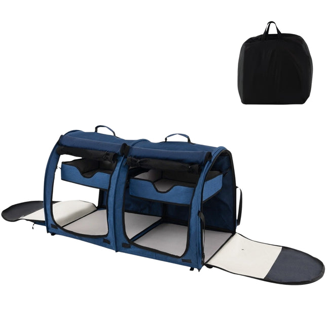Transport bag with removable hammocks & mattress & litter box navy blue