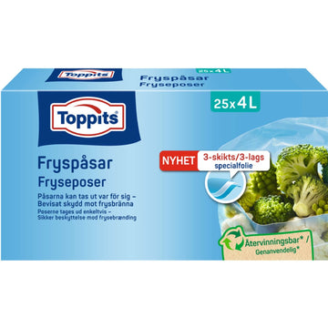Trash Bags 4L, 25 Pack (10 per Roll)