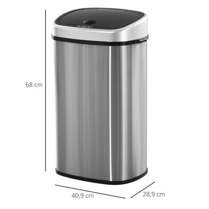 Automatic 58L waste bin in stainless steel with sensor