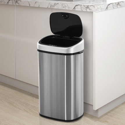 Automatic 58L waste bin in stainless steel with sensor