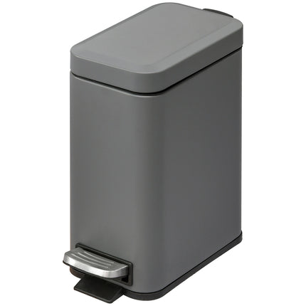 Trash Can Pedal Bin 5L With Lid and Inner Bin, Grey
