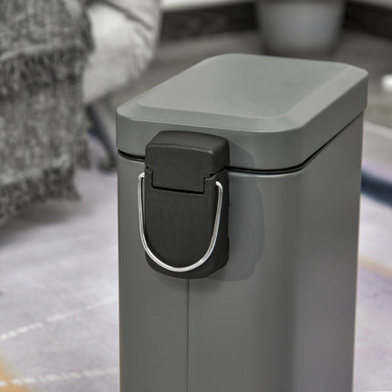 Trash Can Pedal Bin 5L With Lid and Inner Bin, Grey