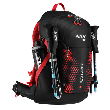 Travel Backpack 35L, Red – Ventilated, Rain Cover