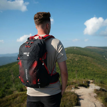 Travel Backpack 35L, Red – Ventilated, Rain Cover