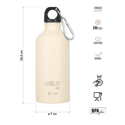 Travel Bottle 550ml Beige – Leak-Proof Design