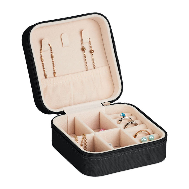 Travel Jewellery Case – Compact Leather Look Organizer