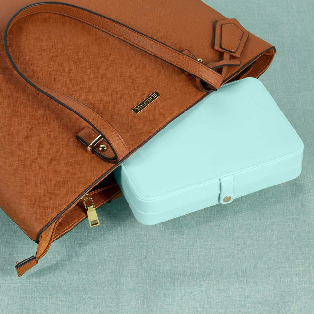 Travel Jewelry Case – Compact Leather Look Organizer