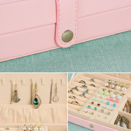 Travel Jewelry Organizer, Compact Leather-Look Box