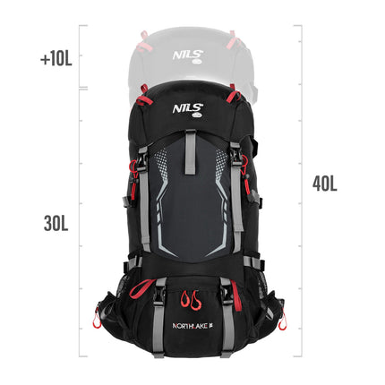 Travel Pack Black 30L+10L – Expandable Backpack