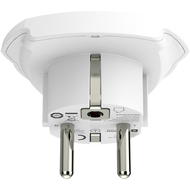 Travel adapter World to Europe Grounded
