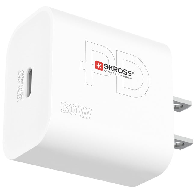 Travel charger USA/Japan etc. USB-C PD 30W Ungrounded