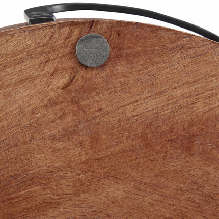 Tray in mango wood with metal edge