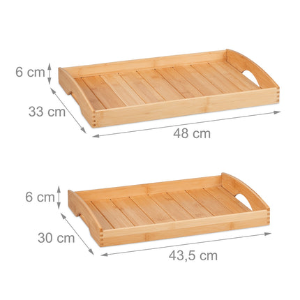 Trays in bamboo - set of 2