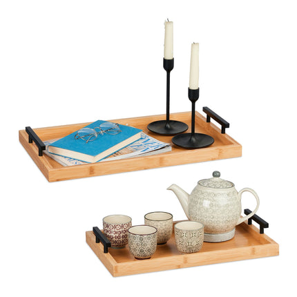 Trays in bamboo - set of 2