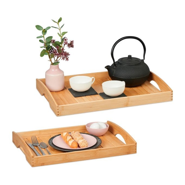Trays in bamboo - set of 2