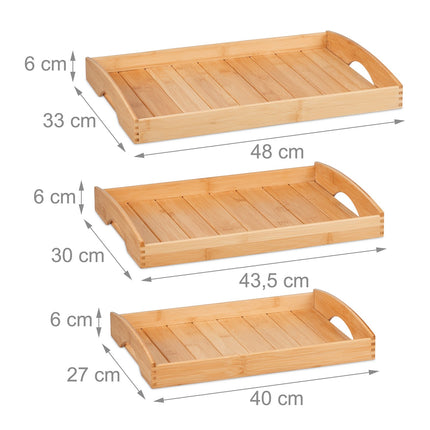 Trays in bamboo - set of 3