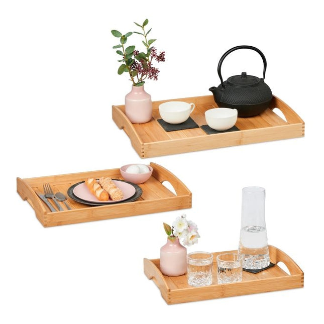 Trays in bamboo - set of 3