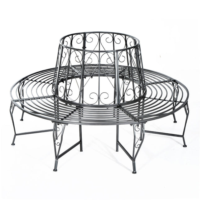 Garden bench in metal 360°, round 160 cm