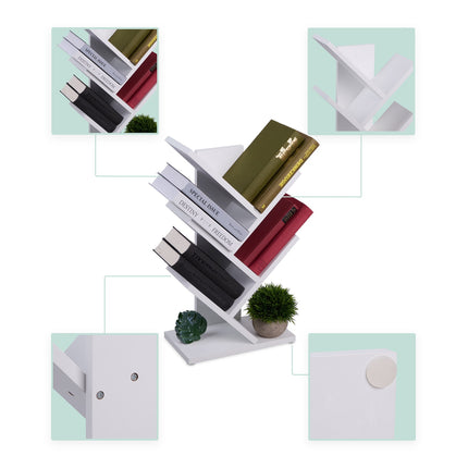 Tree Bookshelf, White – Modern Bookcase for Living Room