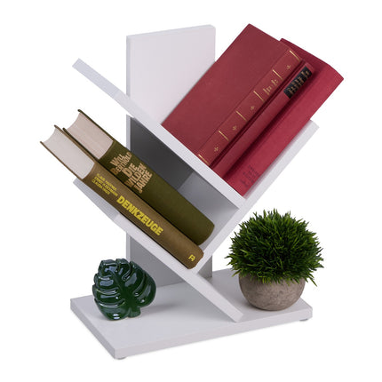Tree Bookshelf, White – Modern Bookcase for Living Room