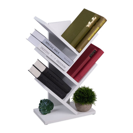 Tree Bookshelf, White – Multi-Level Storage Unit